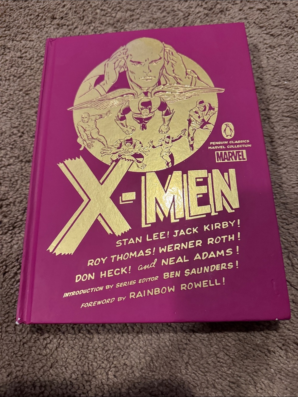 Marvel X-Men Hardcover with Gold Foil on Magenta Cover